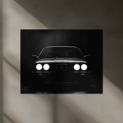 BMW Classic E30 – Icon of Shadows | Retro Performance Legend | Neon LED Metal Frame Poster
