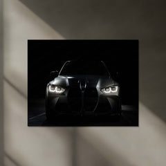 BMW M Series – The Golden Eyes Neon LED Metal Poster | Performance Machine Glow Edition | Luxury Automotive Wall Art