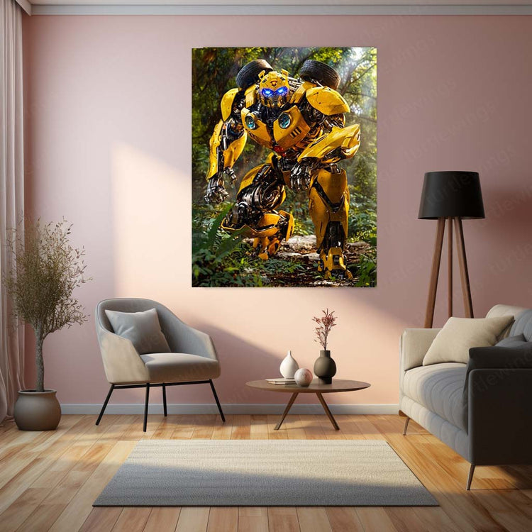 Bumblebee Transformer Metal Poster – Iconic Autobot Wall Art