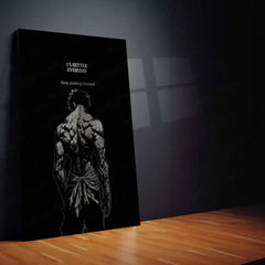 Quote Metal Poster | 1% Better Everyday | Baki Hanma Inspired Metal Frame Relentless Discipline, Brutal Strength & Warrior Mindset Wall Art - TURTLEWINGS 