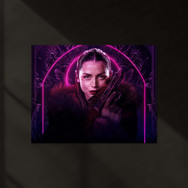 Ballerina Neon Pink – Stylish Assassin Aesthetic Neon LED Metal Poster | Modern Wall Frame