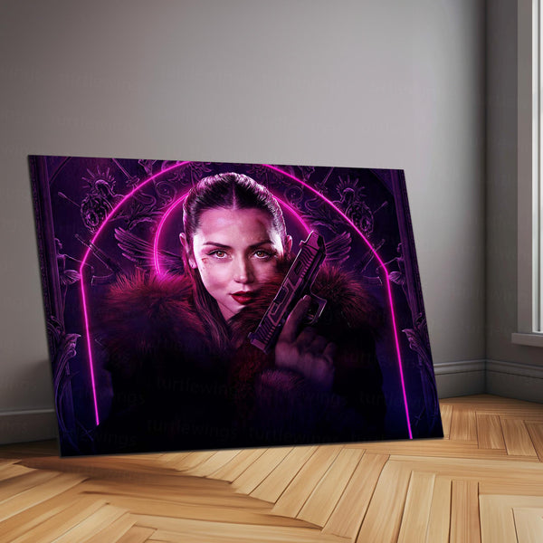 Ballerina Neon Pink – Stylish Assassin Aesthetic Neon LED Metal Poster | Modern Wall Frame