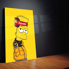 Bart Simpson Supreme Edition – Streetwear Cartoon Wall Art  Hypebeast Pop Culture Metal Frame by TurtleWings