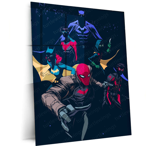 Batman – The Bat Family United Metal Poster | DC Comics Superhero Wall Frame