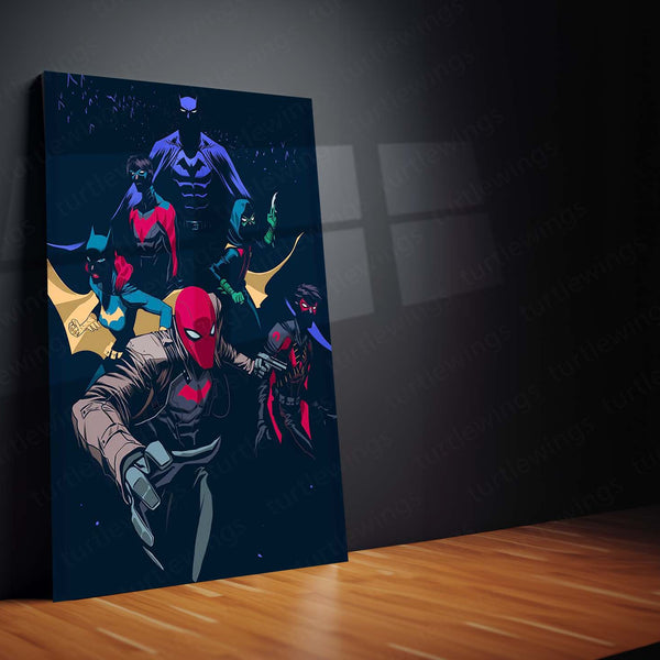 Batman – The Bat Family United Metal Poster | DC Comics Superhero Wall Frame