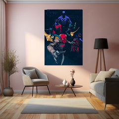 Batman – The Bat Family United Metal Poster | DC Comics Superhero Wall Frame