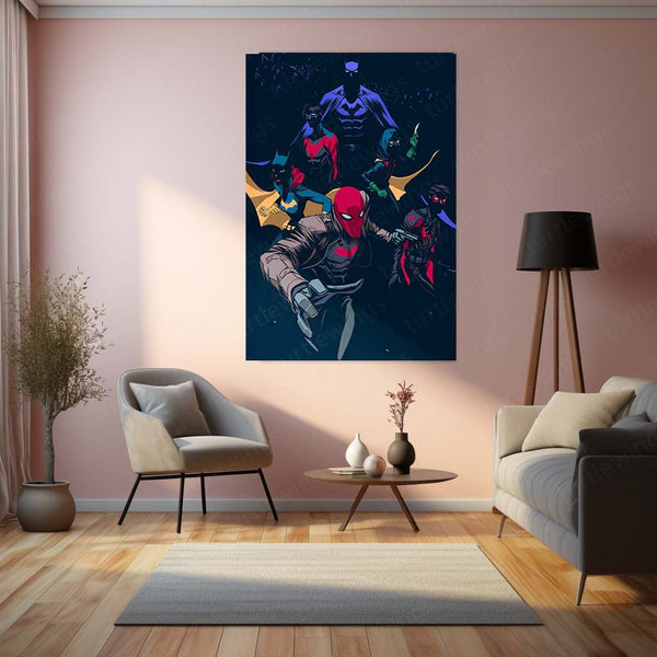Batman – The Bat Family United Metal Poster | DC Comics Superhero Wall Frame