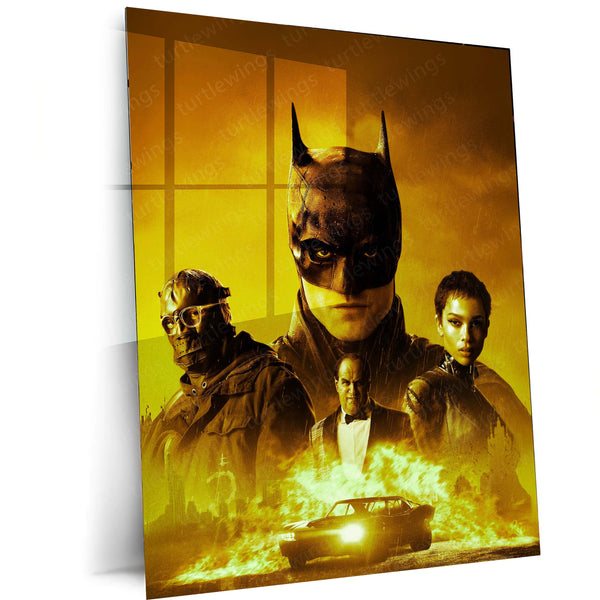 🦇 Batman Metal Frame Poster | Dark Knight Wall Art for Superhero Fans 01 - TURTLEWINGS 