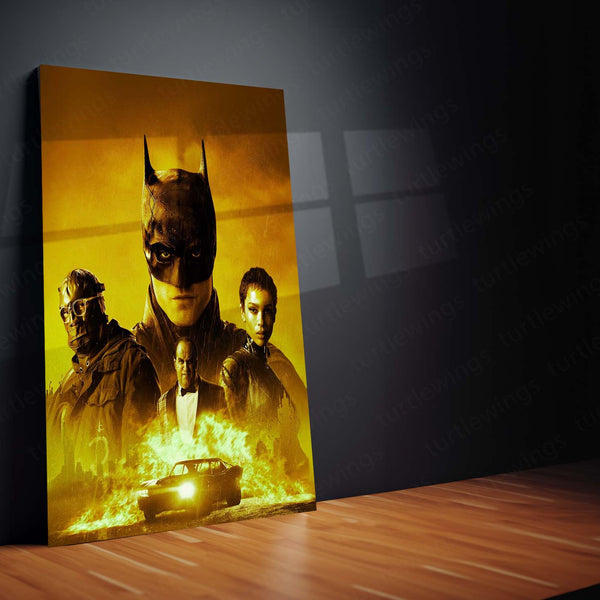 🦇 Batman Metal Frame Poster | Dark Knight Wall Art for Superhero Fans 01 - TURTLEWINGS 