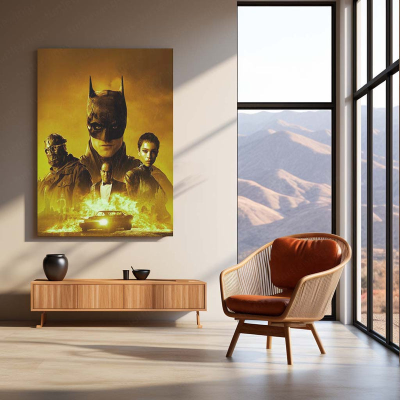 🦇 Batman Metal Frame Poster | Dark Knight Wall Art for Superhero Fans 01 - TURTLEWINGS 