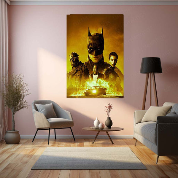 🦇 Batman Metal Frame Poster | Dark Knight Wall Art for Superhero Fans 01 - TURTLEWINGS 
