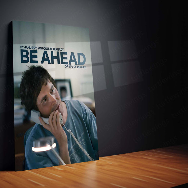 Quote Metal Poster | Christian Bale – Be Ahead of the Crowd Metal Frame Elite Mindset Motivation Wall Art | Outperform Early Quote Metal Poster