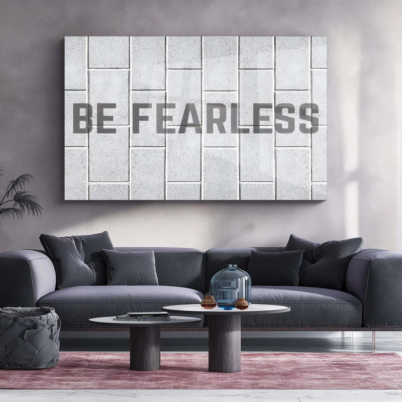 Quote Metal Poster | Be Fearless – Minimal Motivational Quote Metal Poster | Modern Office & Home Décor - TURTLEWINGS 