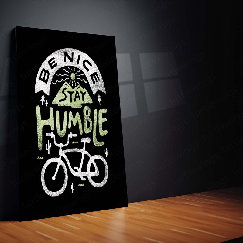Quote Metal Poster | Be Nice Stay Humble – Motivational Bike Metal Poster | Rider’s Wall Frame