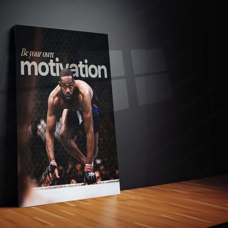 Be Your Own Motivation – Jon Jones UFC Metal Poster | Champion Mindset Wall Art