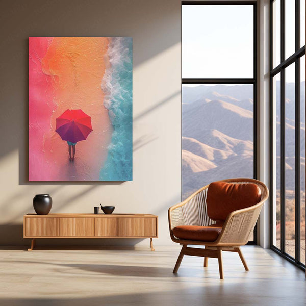 🏖️ Colorful Beach Art Metal Frame Poster | Vibrant Coastal Wall Decor for Relaxing Vibes - TURTLEWINGS 