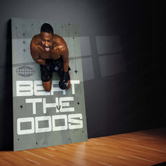 Beat The Odds – Grit & Grind Motivational Metal Frame | Underdog Mindset Quote Wall Art | Discipline Over Doubt Decor
