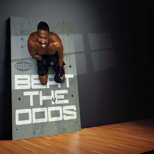 Beat The Odds – Grit & Grind Motivational Metal Frame | Underdog Mindset Quote Wall Art | Discipline Over Doubt Decor
