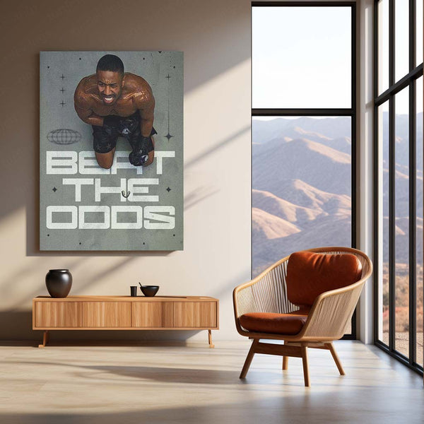 Beat The Odds – Grit & Grind Motivational Metal Frame | Underdog Mindset Quote Wall Art | Discipline Over Doubt Decor