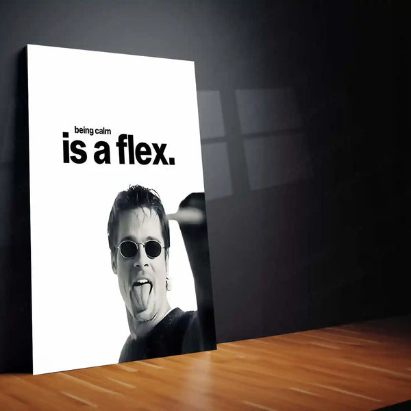 Quote Metal Poster | Being Calm Is a Flex | Emotional Control, Confidence & Silent Authority Metal Frame - TURTLEWINGS 