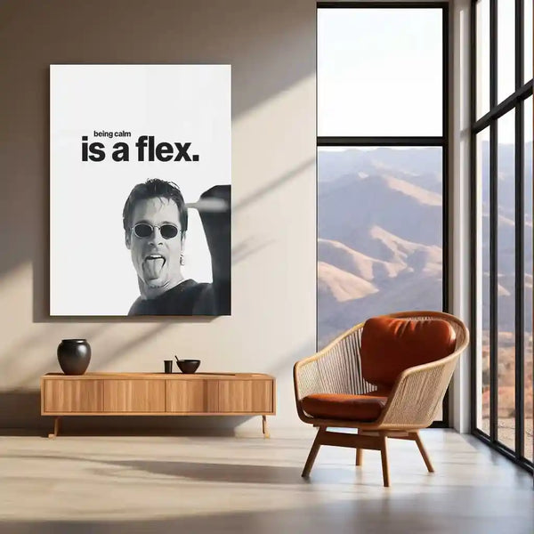 Quote Metal Poster | Being Calm Is a Flex | Emotional Control, Confidence & Silent Authority Metal Frame - TURTLEWINGS 