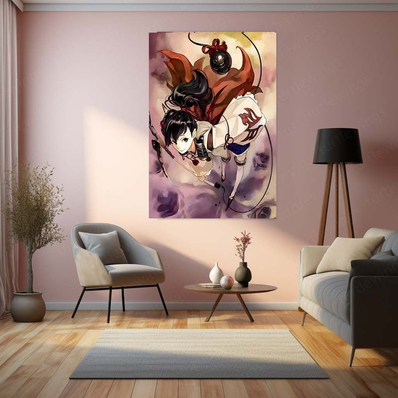 Anime Metal Poster | Benizuki – Scarlet Serenity | Japanese Elegance Metal Frame Poster