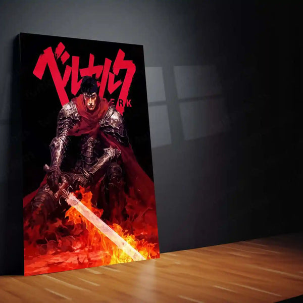 Anime Metal Poster | Berserk Rage Within | Dark Fantasy Anime Metal Frame Fury, Survival & Indomitable Will Wall Art - TURTLEWINGS 