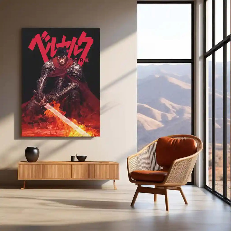Anime Metal Poster | Berserk Rage Within | Dark Fantasy Anime Metal Frame Fury, Survival & Indomitable Will Wall Art - TURTLEWINGS 