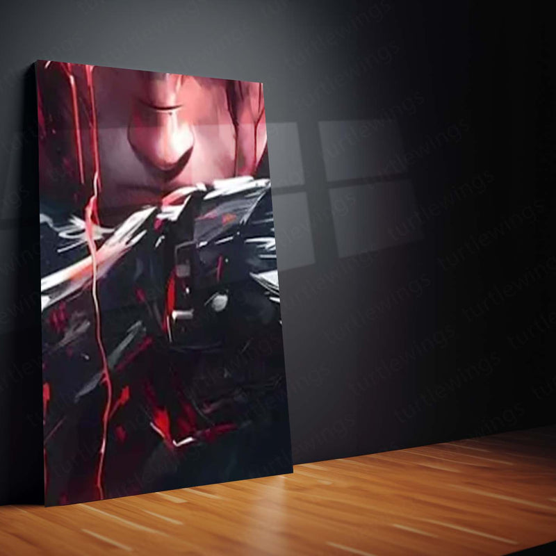 Anime Metal Poster Set of 9 | Guts Berserk | Berserk Anime & Manga Wall Art | Black Swordsman Red & Black 9 Panel Metal Print