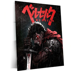 Anime Metal Poster | Berserk Rage Within | Dark Fantasy Anime Metal Frame Fury, Survival & Indomitable Will Wall Art 01 - TURTLEWINGS 
