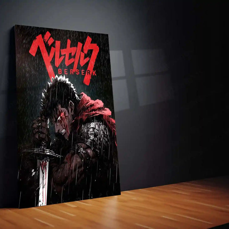 Anime Metal Poster | Berserk Rage Within | Dark Fantasy Anime Metal Frame Fury, Survival & Indomitable Will Wall Art 01 - TURTLEWINGS 