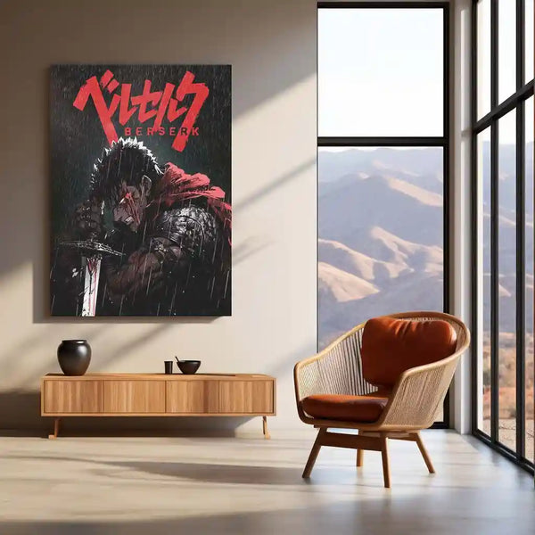 Anime Metal Poster | Berserk Rage Within | Dark Fantasy Anime Metal Frame Fury, Survival & Indomitable Will Wall Art 01 - TURTLEWINGS 