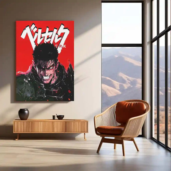 Anime Metal Poster | Berserk Rage Within | Dark Fantasy Anime Metal Frame Fury, Survival & Indomitable Will Wall Art 04 - TURTLEWINGS 