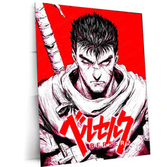 Anime Metal Poster | Berserk Rage Within | Dark Fantasy Anime Metal Frame Fury, Survival & Indomitable Will Wall Art 05 - TURTLEWINGS 