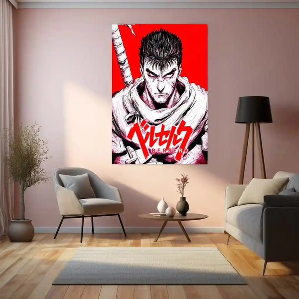 Anime Metal Poster | Berserk Rage Within | Dark Fantasy Anime Metal Frame Fury, Survival & Indomitable Will Wall Art 05 - TURTLEWINGS 
