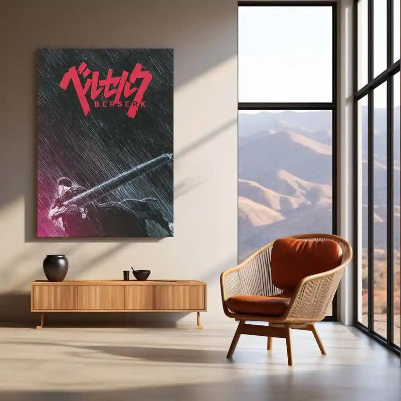 Anime Metal Poster | Berserk Rage Within | Dark Fantasy Anime Metal Frame Fury, Survival & Indomitable Will Wall Art 06 - TURTLEWINGS 