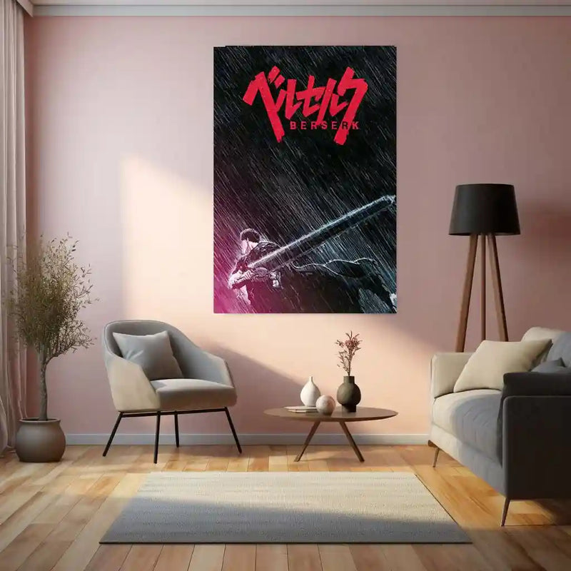 Anime Metal Poster | Berserk Rage Within | Dark Fantasy Anime Metal Frame Fury, Survival & Indomitable Will Wall Art 06 - TURTLEWINGS 