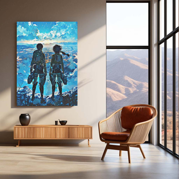 Anime Metal Poster | Beyond the Walls – Attack on Titan Metal Poster | Humanity’s Struggle Anime Wall Frame