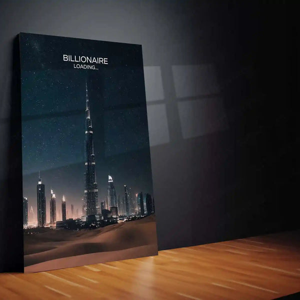 Quote Metal Poster | Billionaire Loading | Wealth Vision, Patience & Long-Term Focus Metal Frame - TURTLEWINGS 
