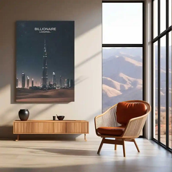Quote Metal Poster | Billionaire Loading | Wealth Vision, Patience & Long-Term Focus Metal Frame - TURTLEWINGS 