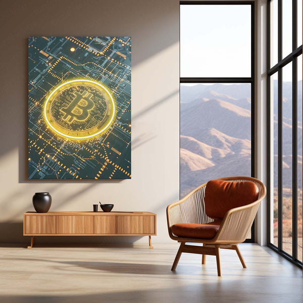 Bitcoin Neon LED Metal Frame | Glowing Crypto Wall Art | Modern Digital Currency Decor