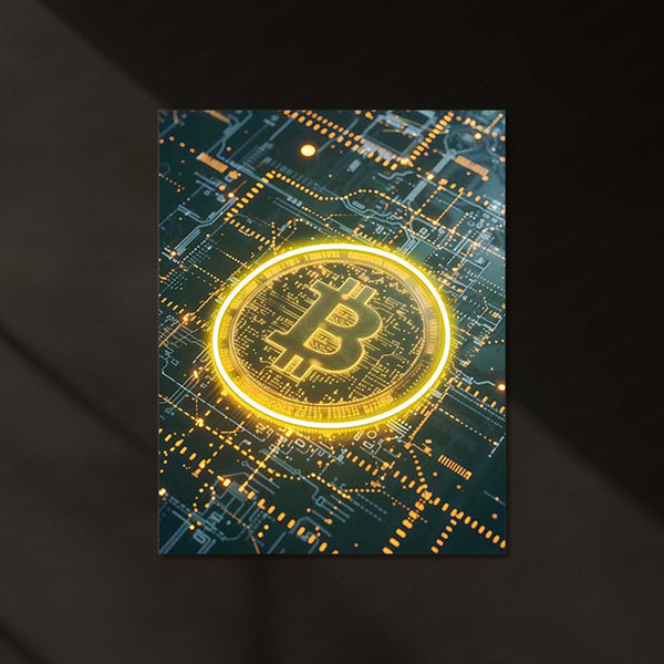 Bitcoin Neon LED Metal Frame | Glowing Crypto Wall Art | Modern Digital Currency Decor
