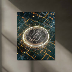 Bitcoin Neon LED Metal Frame | Glowing Crypto Wall Art | Modern Digital Currency Decor