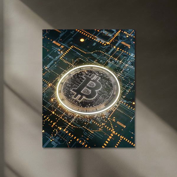 Bitcoin Neon LED Metal Frame | Glowing Crypto Wall Art | Modern Digital Currency Decor