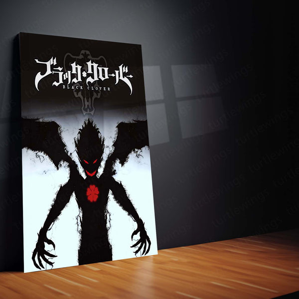 Anime Metal Poster | Black Clover – Demon Form Dark Aura Metal Poster | Asta Transformation Wall Frame