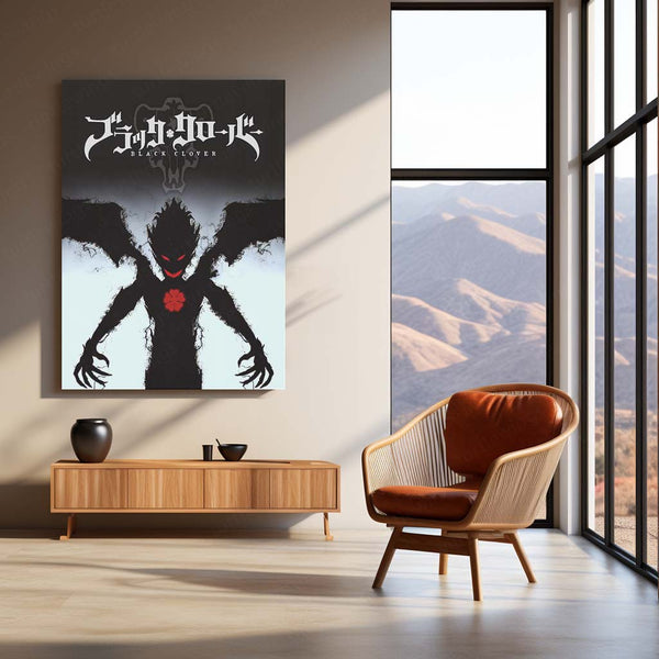 Anime Metal Poster | Black Clover – Demon Form Dark Aura Metal Poster | Asta Transformation Wall Frame