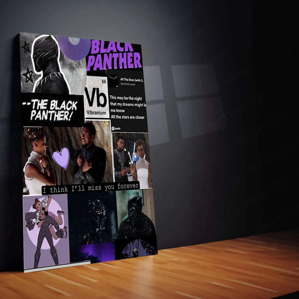 Black Panther Metal Poster – Wakanda Forever Marvel Wall Art - TURTLEWINGS 