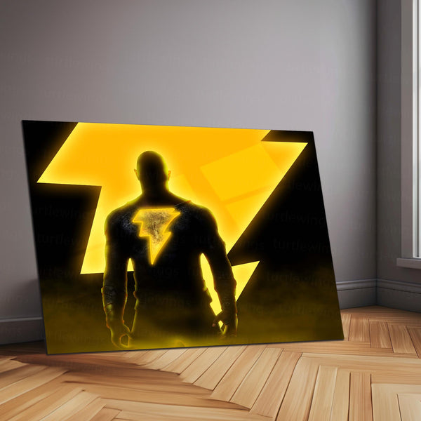 Black Adam – DC’s Antihero Lightning Power Neon LED Metal Poster | DC Comics Wall Frame