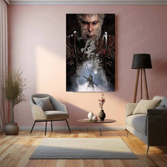 Black Myth: Wukong Metal Poster – Epic Fantasy Warrior Wall Art - TURTLEWINGS 