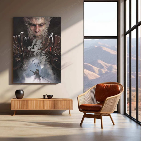 Black Myth: Wukong Metal Poster – Epic Fantasy Warrior Wall Art - TURTLEWINGS 